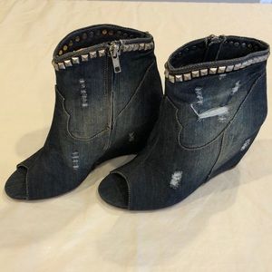 Ash Tyler Denim Wedge Booties